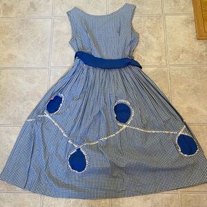 Vintage 1950’s Blue Gingham Dress read description